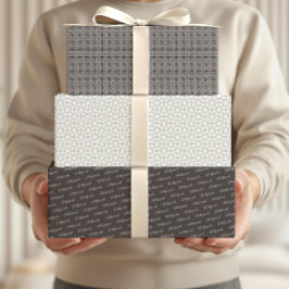 Arabisches Eid Mubarak Niedlich Black Star-Zitat Geschenkpapier Set