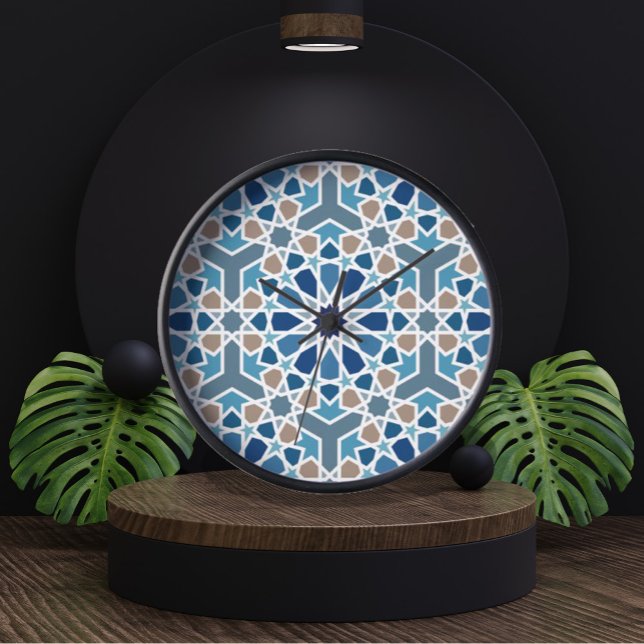 Arabisches geometrisches Entwurfsmuster Uhr (Arabic Geometric Design Pattern Wall Clock)