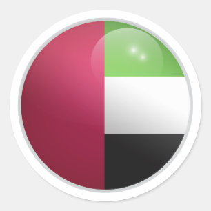 Arabisches Glossy Circle Flag der Uni Emirat Runder Aufkleber