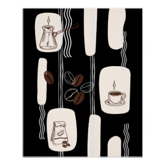 Arabisches Kaffee-Druckset, Boho-Küchenwandkunst Poster