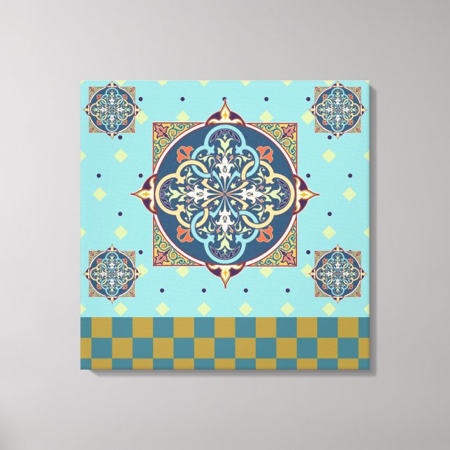Arabisches Muster - überzogene Canvas Leinwanddruck (Vorderseite)