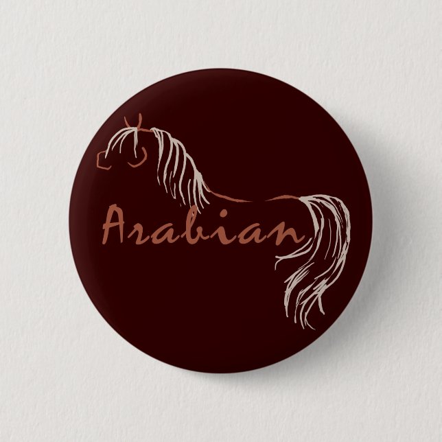 Arabisches Pferd Button (Vorderseite)
