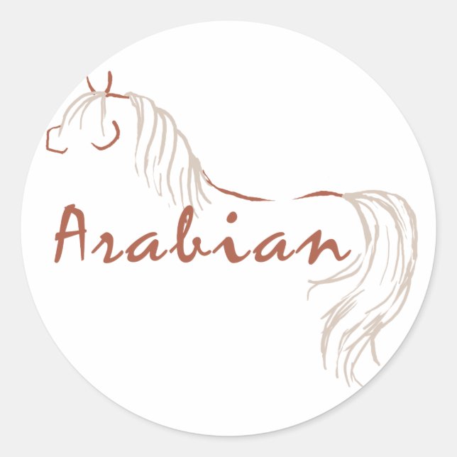 Arabisches Pferd Runder Aufkleber (Vorderseite)
