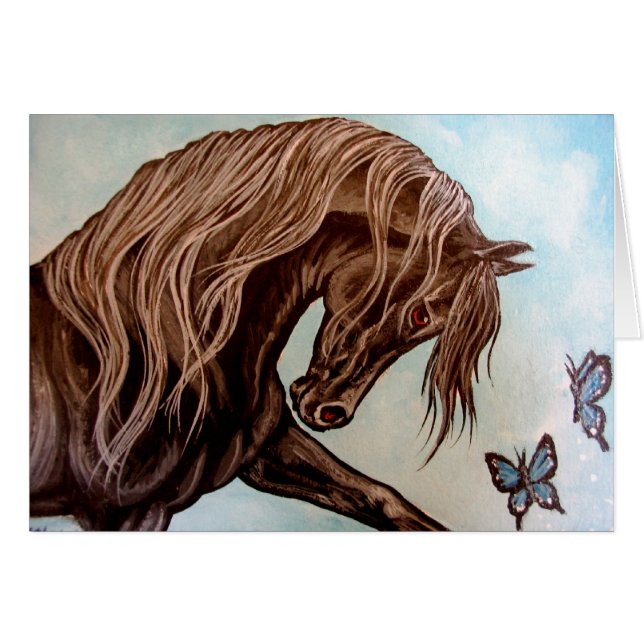 Arabisches Pferd u. Schmetterlinge (Vorderseite (Horizontal))