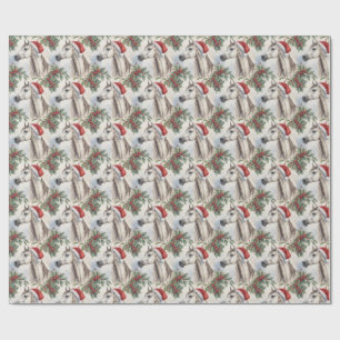 Arabisches Pferd Weihnachten Stechpalme Aquarell Geschenkpapier