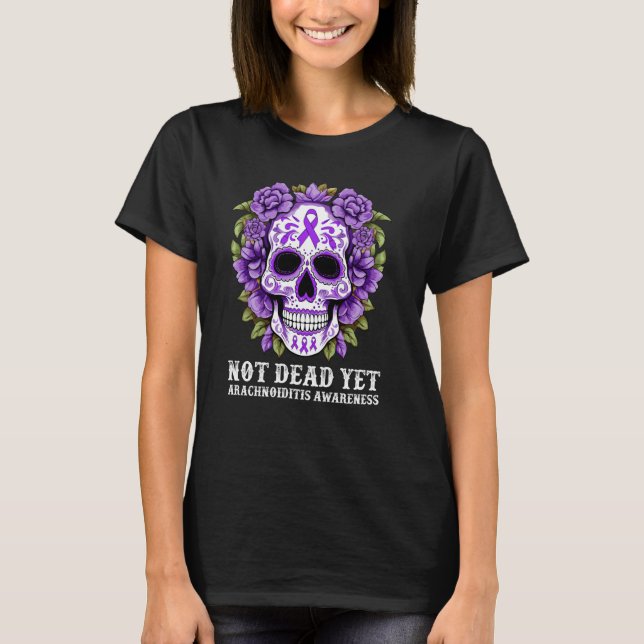 Arachnoiditis Awareness Graphic Blume Skull Aware T-Shirt (Vorderseite)