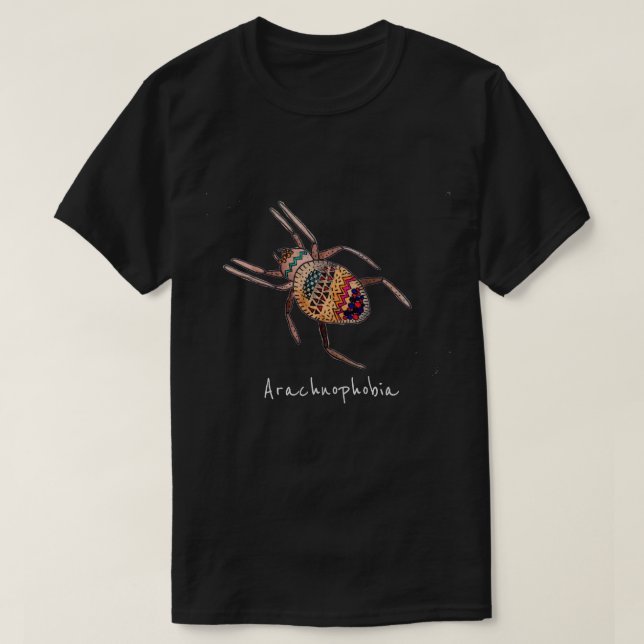 Arachnophobie-Spitzenslogan niedliche Arachnid-Kun T-Shirt (Design vorne)