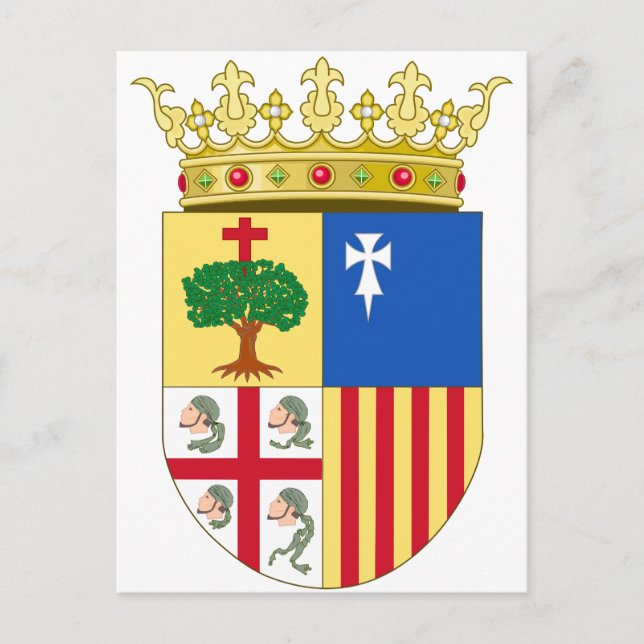 Aragon Coat of Arms (Spanien) Postkarte (Vorderseite)