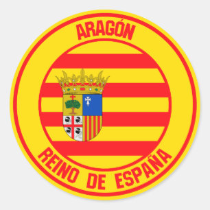 Aragón Round Emblem Runder Aufkleber