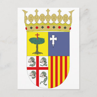 Aragón-Wappen Offiziell Spanien Symbol Heraldry Postkarte
