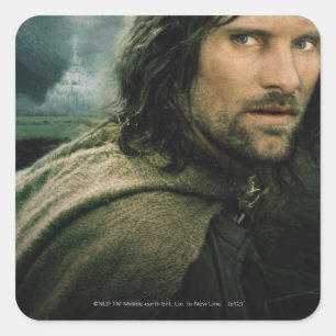 Aragorn Close Up Quadratischer Aufkleber