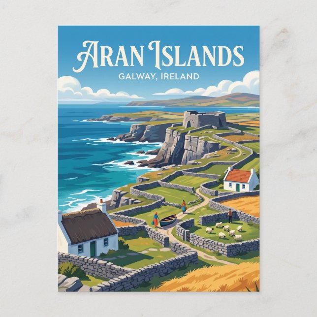 Aran-Inseln Irland Postkarte (Vorderseite)