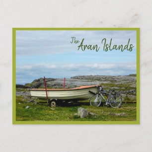 Aran Islands Boat & Bike (mit Text) Postkarte