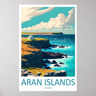 Aran Islands Vintage Reiseplakat Ski National Poster