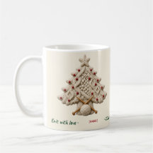 Aran-Kabelstrick-Weihnachtsbaum, personalisiert