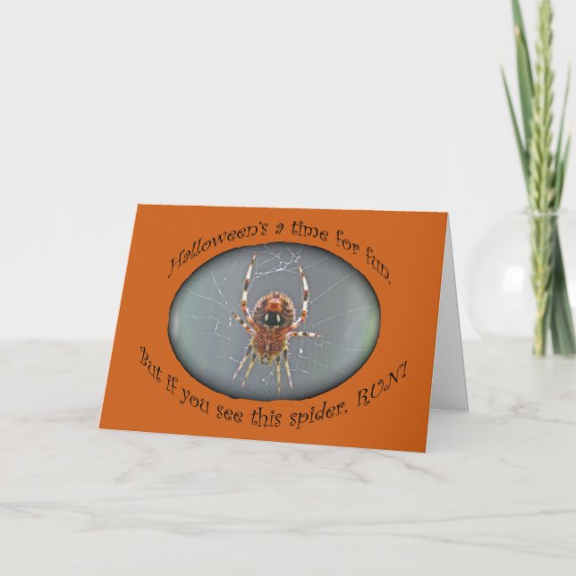 Araneus Orb Weaver Spiver Halloween Card Karte (Vorderseite)