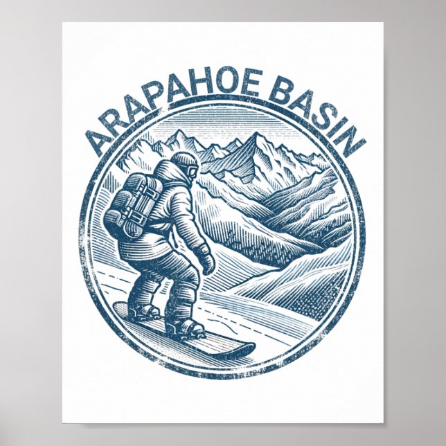 Arapahoe Becken Snowboarder Poster (Vorne)