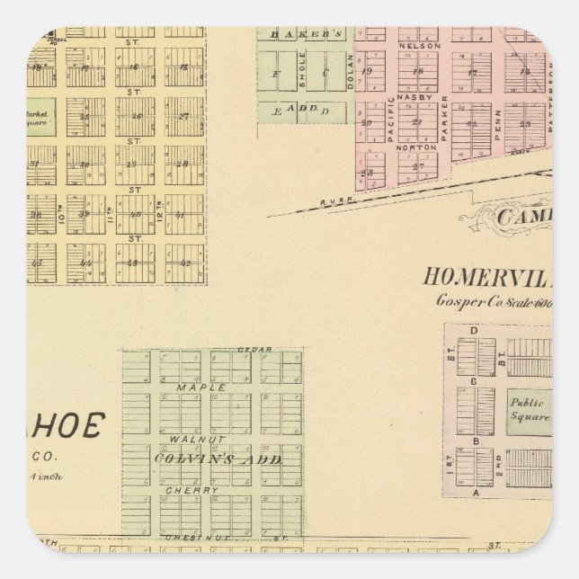 Arapahoe, Nebraska Quadratischer Aufkleber (Vorderseite)