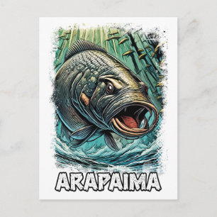 Arapaima Monster Fisch für EXTREME ANGLERS Amazon Postkarte