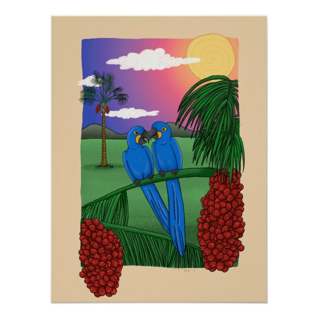 Arara azul - Blue macaw Poster (Vorderseite)