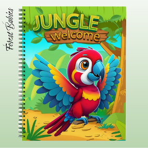 Arara-Papagei-Tropenvogel-Cartoon-Charakter 🐦 Notizbuch