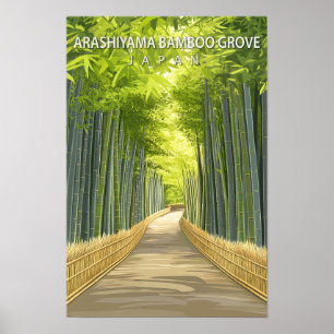 Arashiyama Bamboo Grove Japan Travel Poster