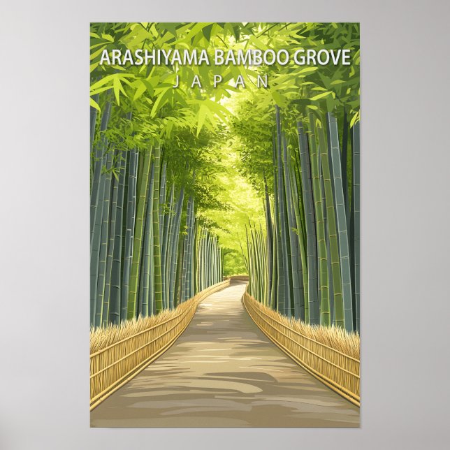 Arashiyama Bamboo Grove Japan Travel Poster (Vorne)