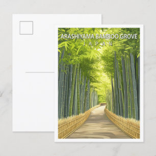 Arashiyama Bamboo Grove Japan Travel Postkarte