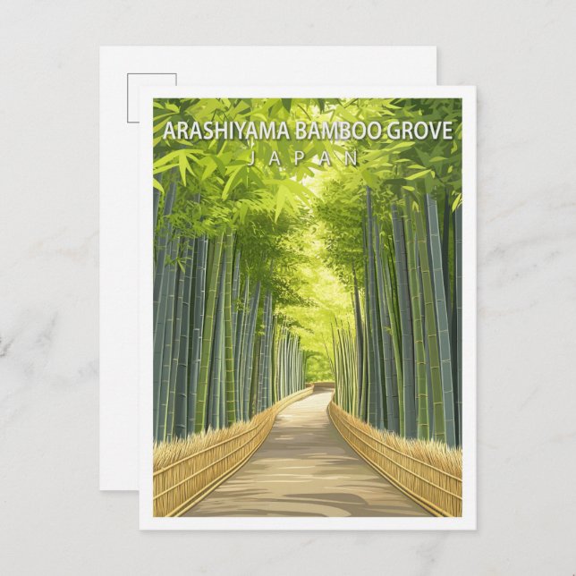 Arashiyama Bamboo Grove Japan Travel Postkarte (Vorne/Hinten)
