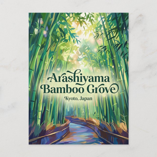 Arashiyama-Bambuswald Japan Postkarte (Vorderseite)
