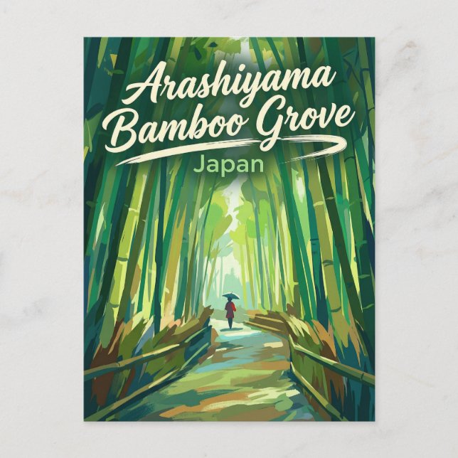 Arashiyama Bambuswald Japan Postkarte (Vorderseite)
