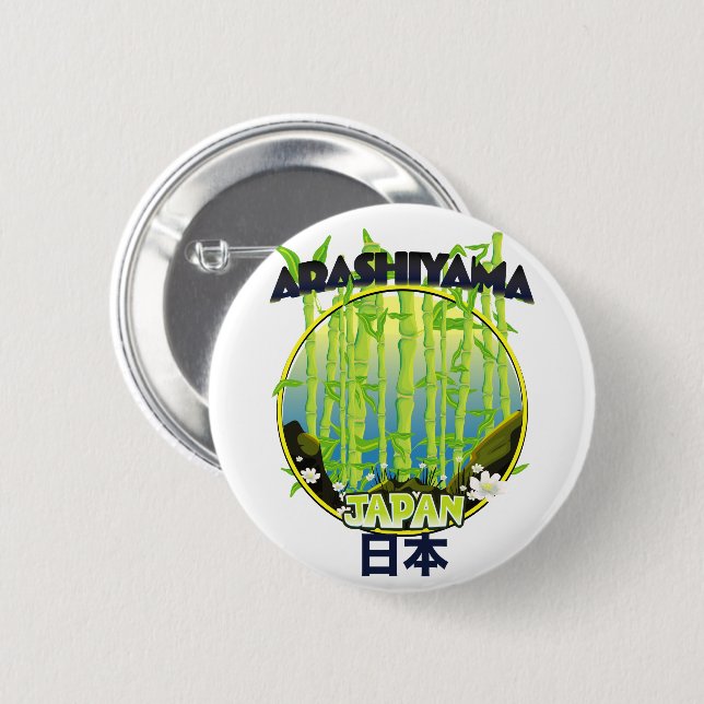 Arashiyama Japan Reiselogo Button (Vorne & Hinten)