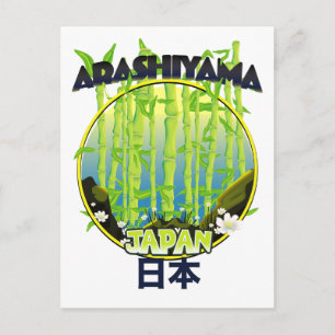 Arashiyama Japan Reiselogo Postkarte