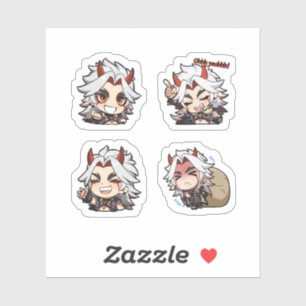 Arataki Itto Genshin Impact 4er Stickerbogen Aufkleber