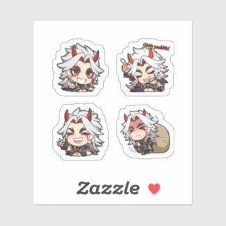 Arataki Itto Genshin Impact 4er Stickerbogen Aufkleber