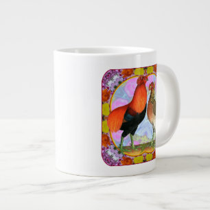 Araucani - Chickens Art Nouveau Jumbo-Tasse