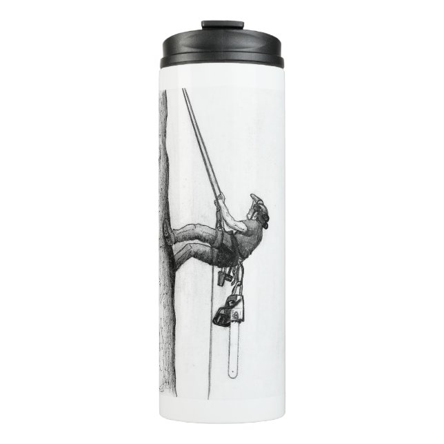 Arb Art Arborist Tree Chirurg Chainsaw Karte Thermosbecher (Vorderseite)