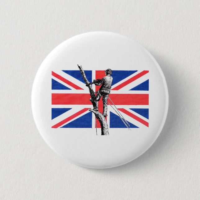 Arb Art Arborist Tree Surgeon Chainsaw Button (Vorderseite)