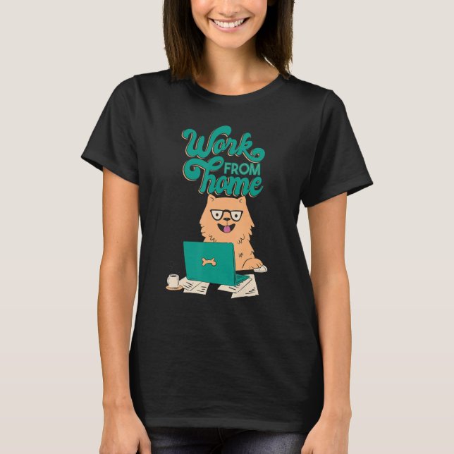 Arbeit Freiberufliche Hundekaffeemaus niedliche Lä T-Shirt (Vorderseite)