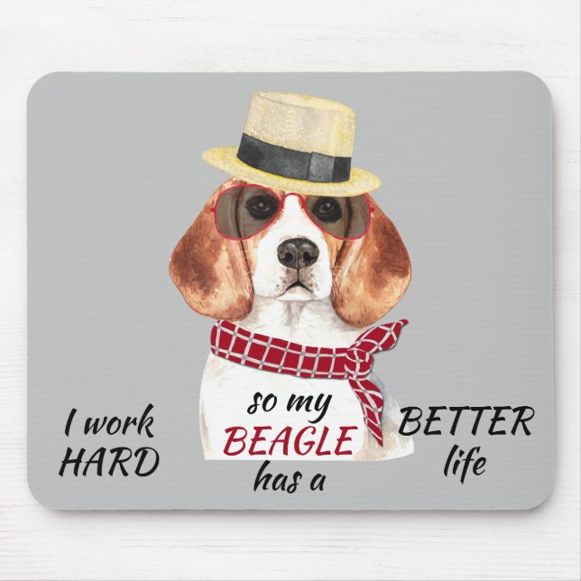 Arbeit für meinen Beagle Mousepad (Vorne)