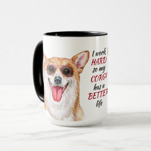Arbeit für meinen Corgi Hund Tasse