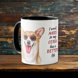 Arbeit für meinen Corgi Hund Tasse