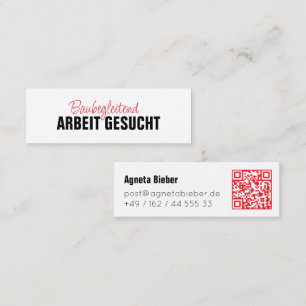 Arbeit gesucht  mini visitenkarte