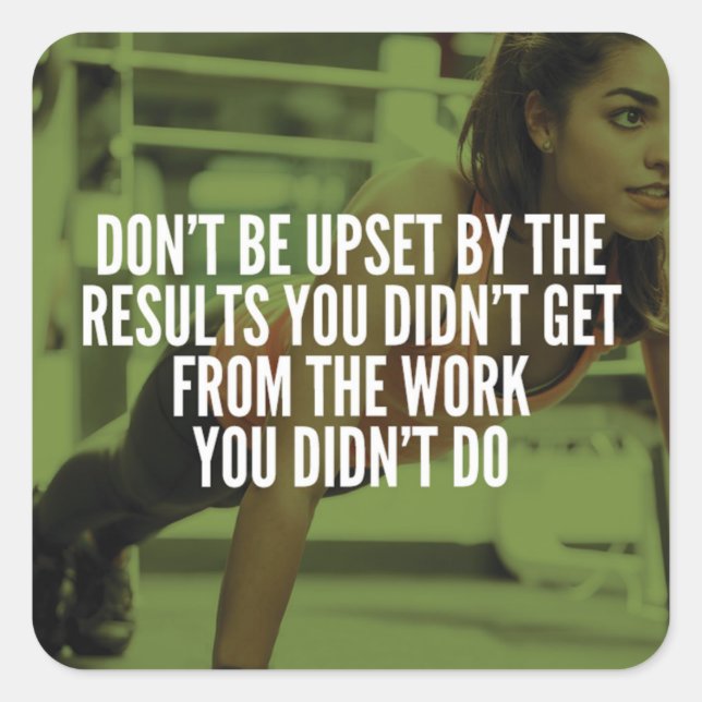 Arbeit hart - Frauen-Fitness-Workout Motivierend Quadratischer Aufkleber (Vorderseite)