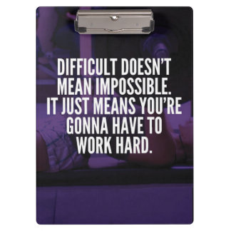 Arbeit hart - Frauenarbeit Motivierend Klemmbrett