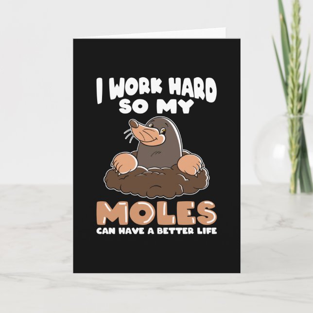 Arbeit hart für Moles Mole im Garten Karte (Vorderseite)