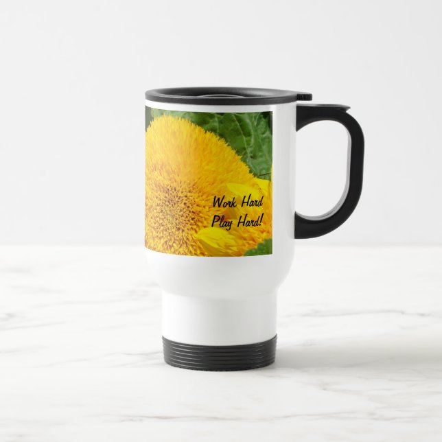 Arbeit hart spielen hart! Travel Coffee Mug Sonnen Reisebecher (Rechts)