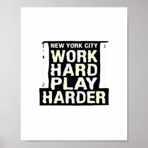 Arbeit hart spielen so harte Arbeit Tag Funny und  Poster