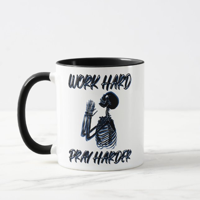 Arbeit harter Beten härter Tasse (Links)