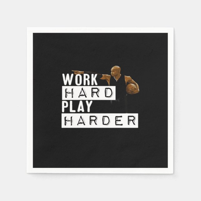 Arbeit hartes Spiel hart Fan Serviette (Vorderseite)